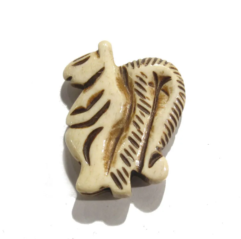 Squirrel Hand Carved Bone Pendant