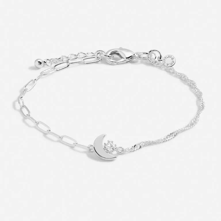 Stacks Of Style Moon Bracelet Set in Silver Plating