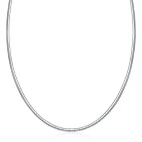 Sterling Silver Classic Omega Chain Necklace (3.0mm), size 18''