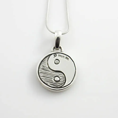 Sterling Silver Mokume Gane Yin-Yang Pendant