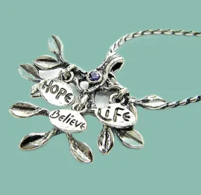 Sterling silver necklace for woman Jewish jewelry from Israel. Tree of Life Necklace