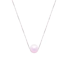 Sterling Silver  Solitaire Pearl Necklace