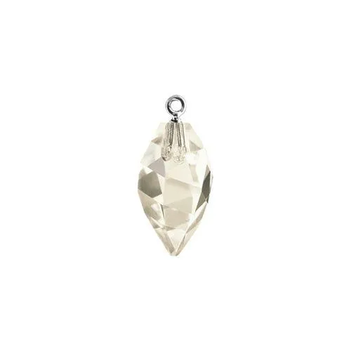 Swarovski 14.5mm Twisted Drop Pendant with Rhodium Cap - Crystal Silver Shade (1 Piece)