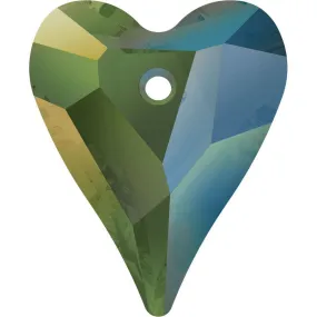 Swarovski 17mm Wild Heart Pendant - Crystal Iridescent Green