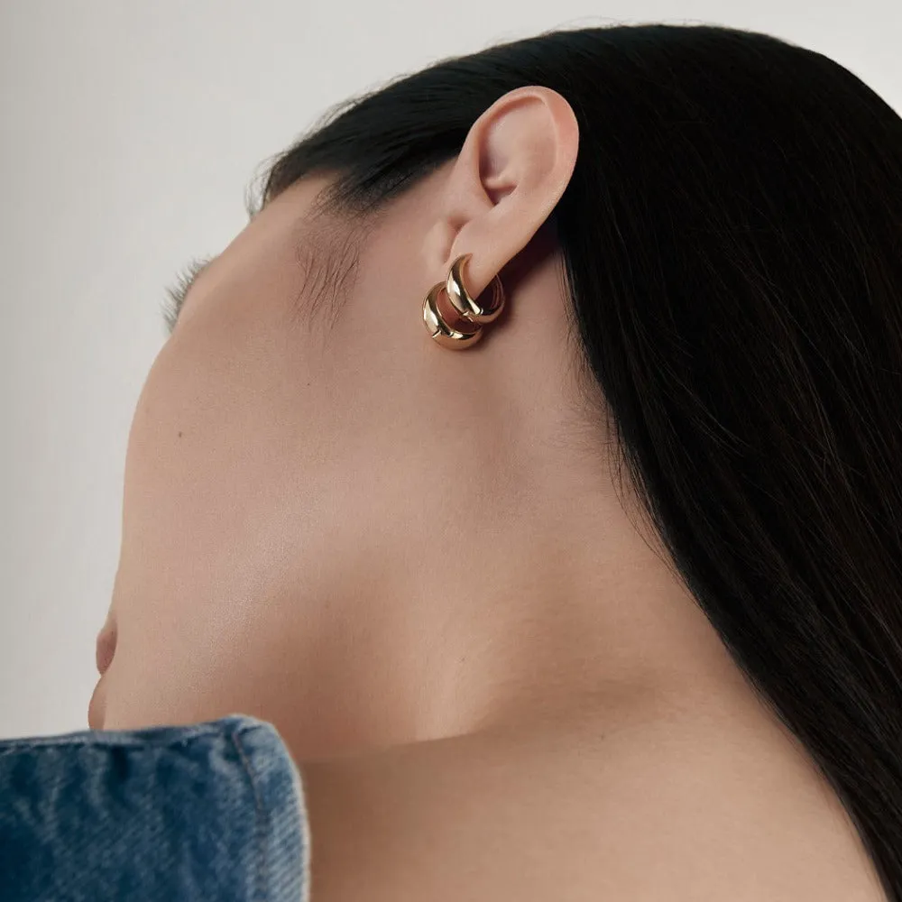 Tapered Hoop Earrings - Gold