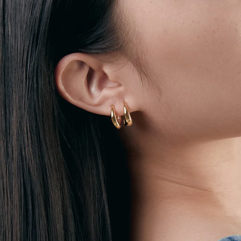 Tapered Hoop Earrings - Gold