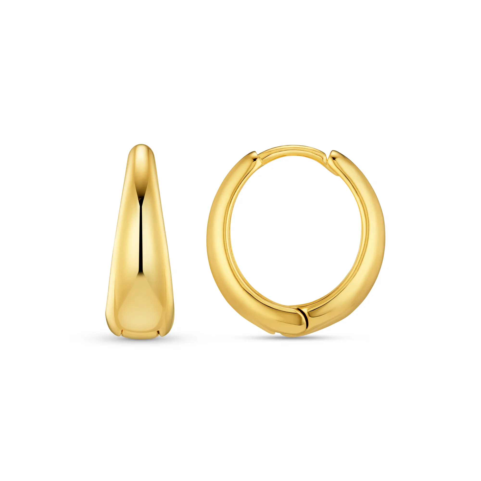 Tapered Hoop Earrings - Gold