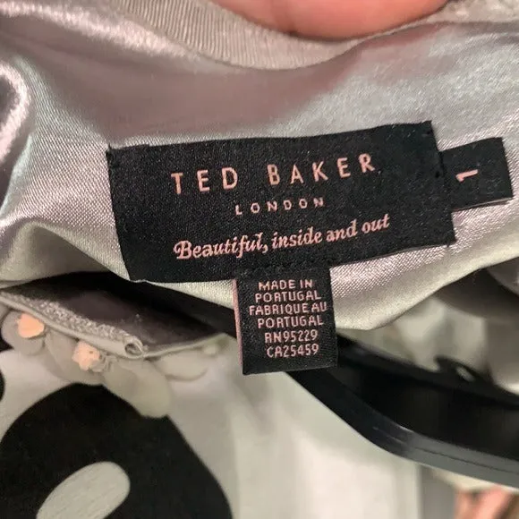 Ted Baker Grey with Flower Trim Dress