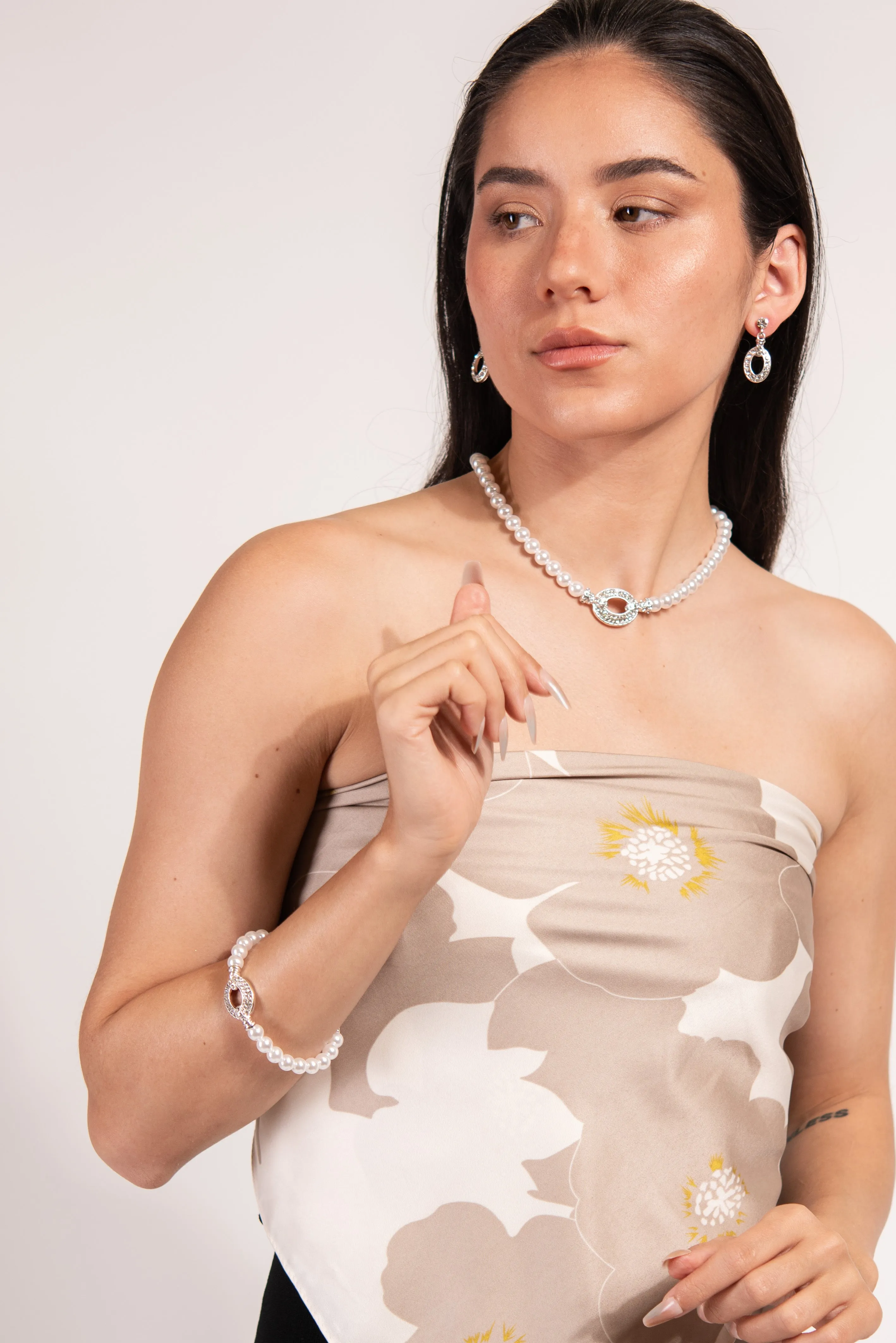 The Cosmo Pearl Necklace, Earring & Bracelet Set