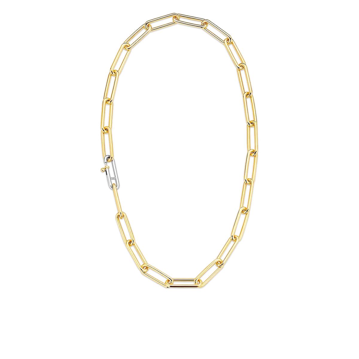 TI SENTO-Milano Sterling Silver with Yellow Gold Plating Link Necklace