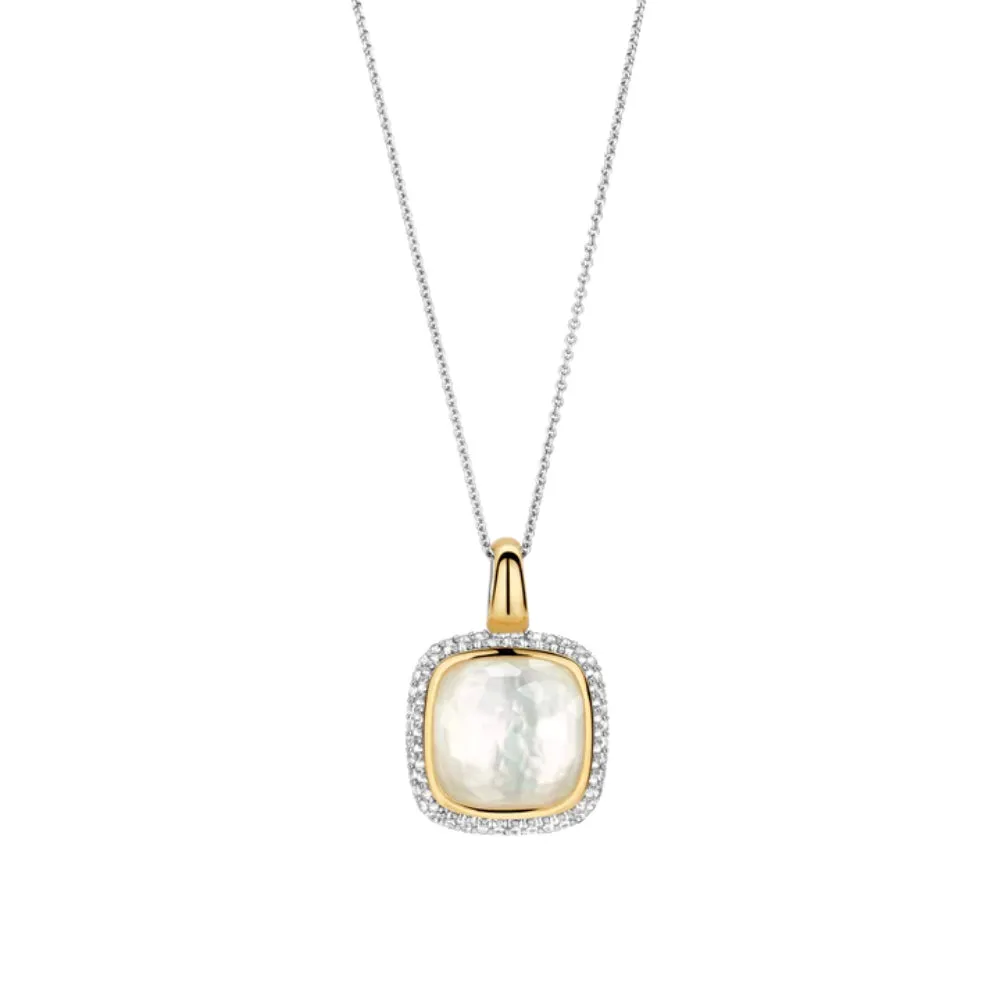 Ti Sento Two-Tone Mother of Pearl Pendant Necklace