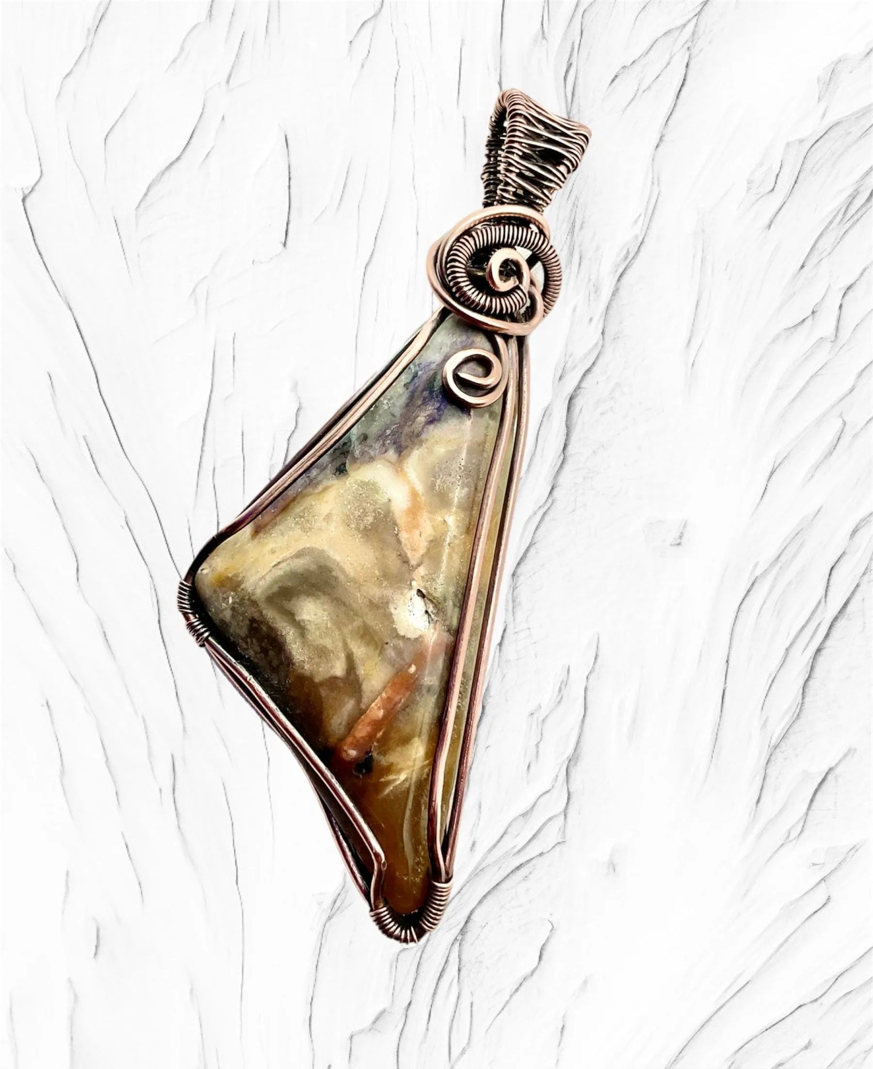 Tiffany Stone Wire Wrapped Pendant