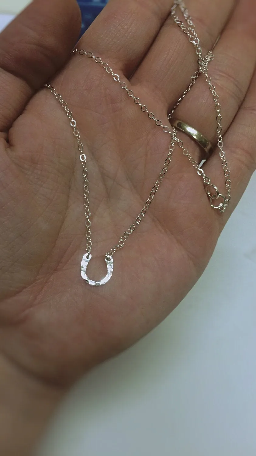 Tiny Horseshoe Necklace,Lucky Necklace,Minimalist Jewelry,Minimalist Necklace, Sterling Silver Necklace, Necklace, Minimalist Jewelry, Lucky