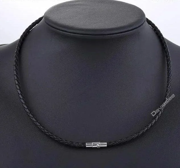 Trendy Braided Leather Chocker Necklace for Men Women