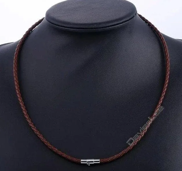 Trendy Braided Leather Chocker Necklace for Men Women