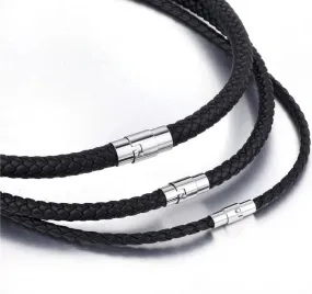 Trendy Braided Leather Chocker Necklace for Men Women