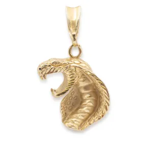 Vintage 14K Yellow Gold Cobra Snake Pendant