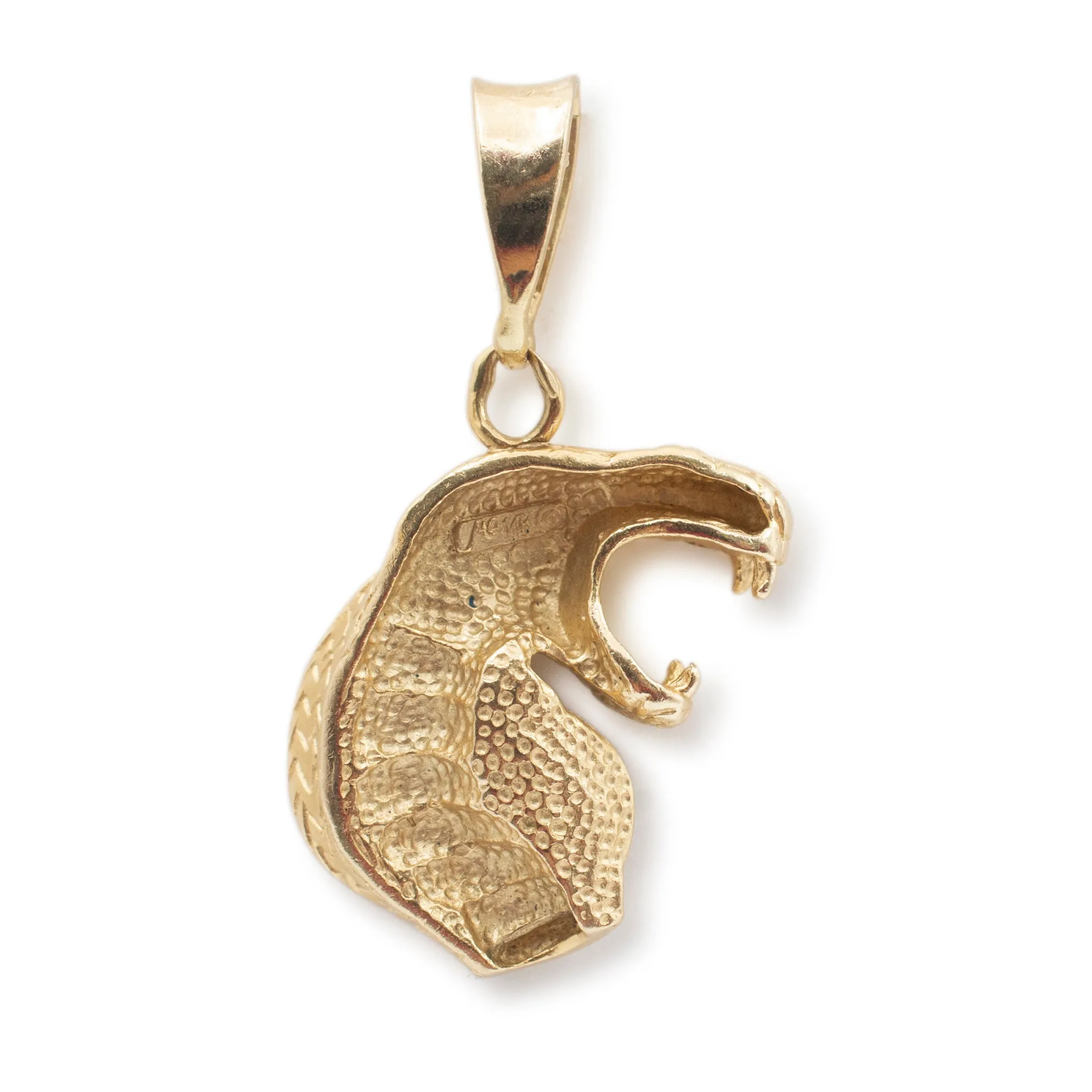 Vintage 14K Yellow Gold Cobra Snake Pendant