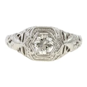 Vintage Filigree Diamond Ring, TRB 0.35ct.