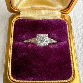 Vintage Filigree Solitaire Engagement Ring, TRB 0.81ct.