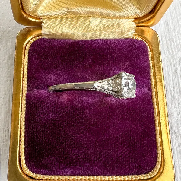 Vintage Filigree Solitaire Engagement Ring, TRB 0.81ct.