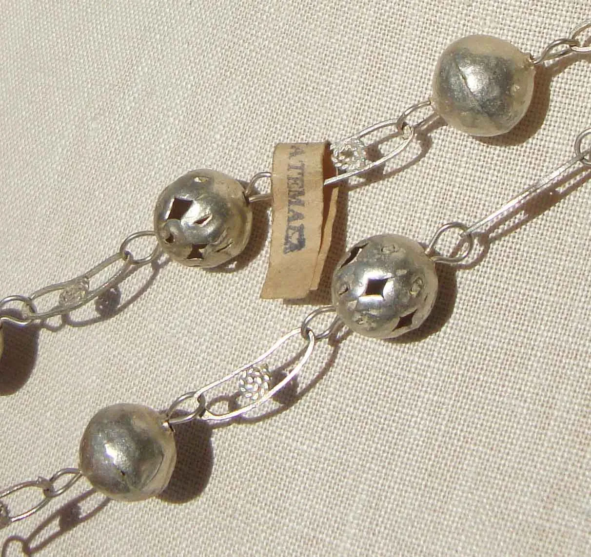 Vintage Silver Mexican Wedding Necklace – Made in Guatemala Original Tag