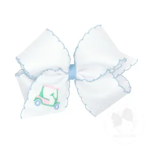 Wee Ones Bows - King - White with Embroidered Golf Cart