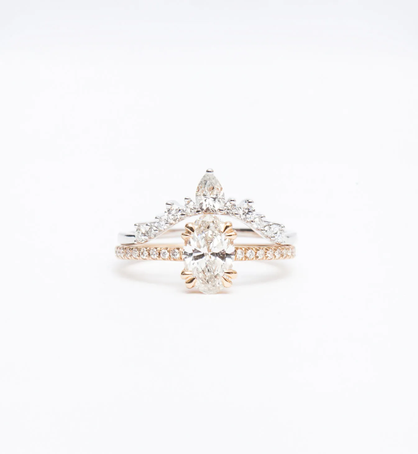 White Diamond Pear Celestine Band