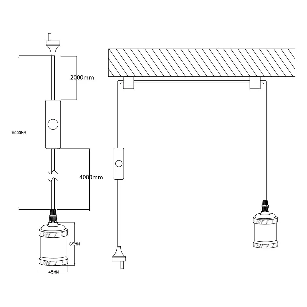 White Plug-In Pendant