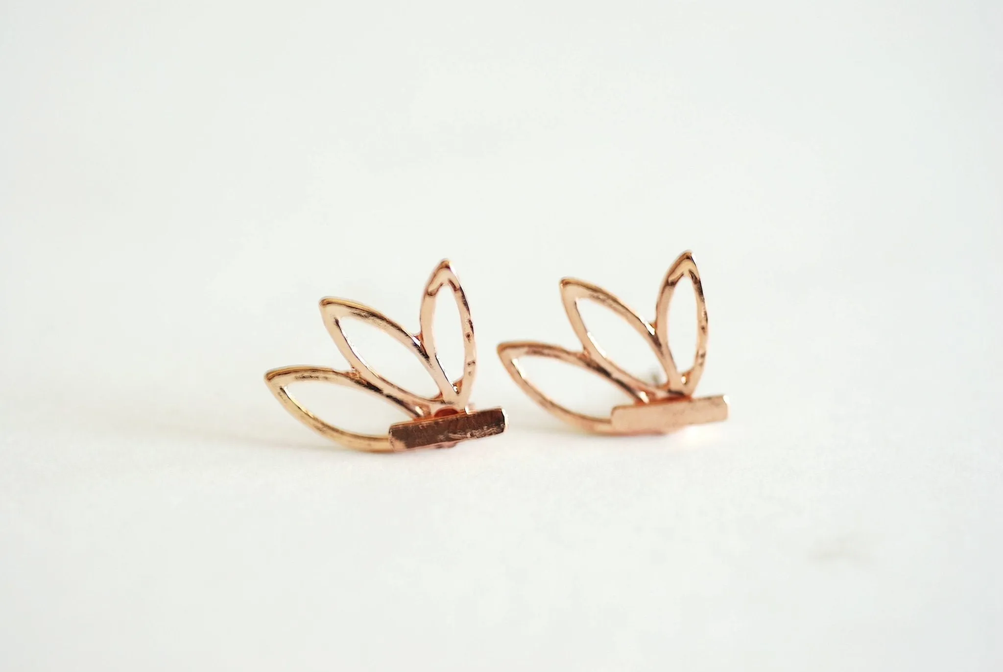 Wholesale Lotus Flower Ear Jacket Earrings- Choose Sterling Silver, Gold, Rose Gold, front back earrings, Lotus flower stud earrings, bar earrings