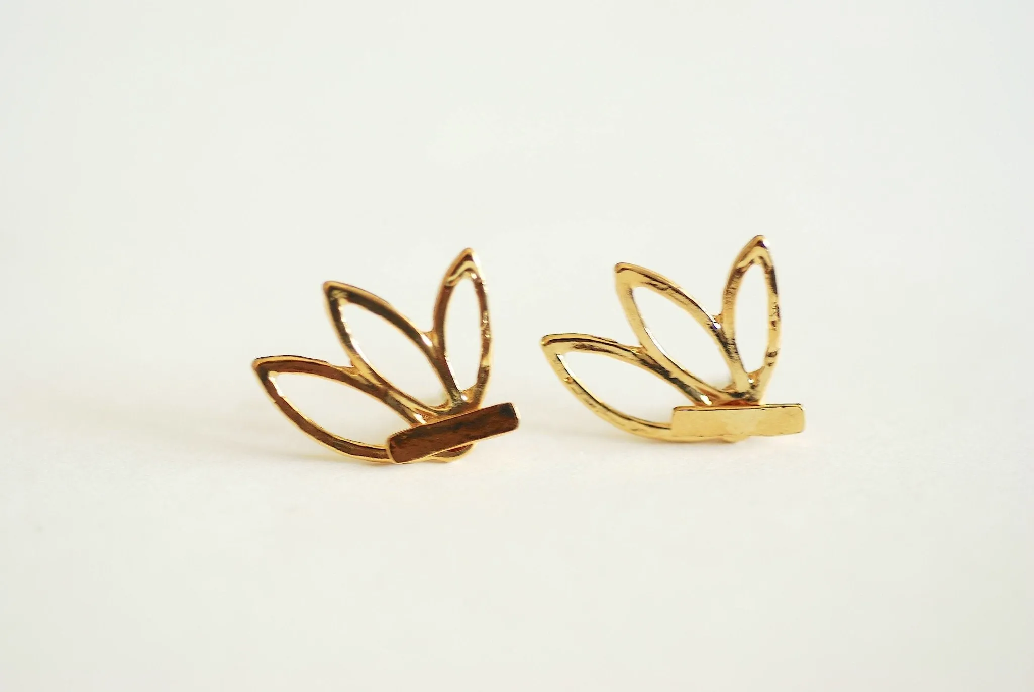 Wholesale Lotus Flower Ear Jacket Earrings- Choose Sterling Silver, Gold, Rose Gold, front back earrings, Lotus flower stud earrings, bar earrings