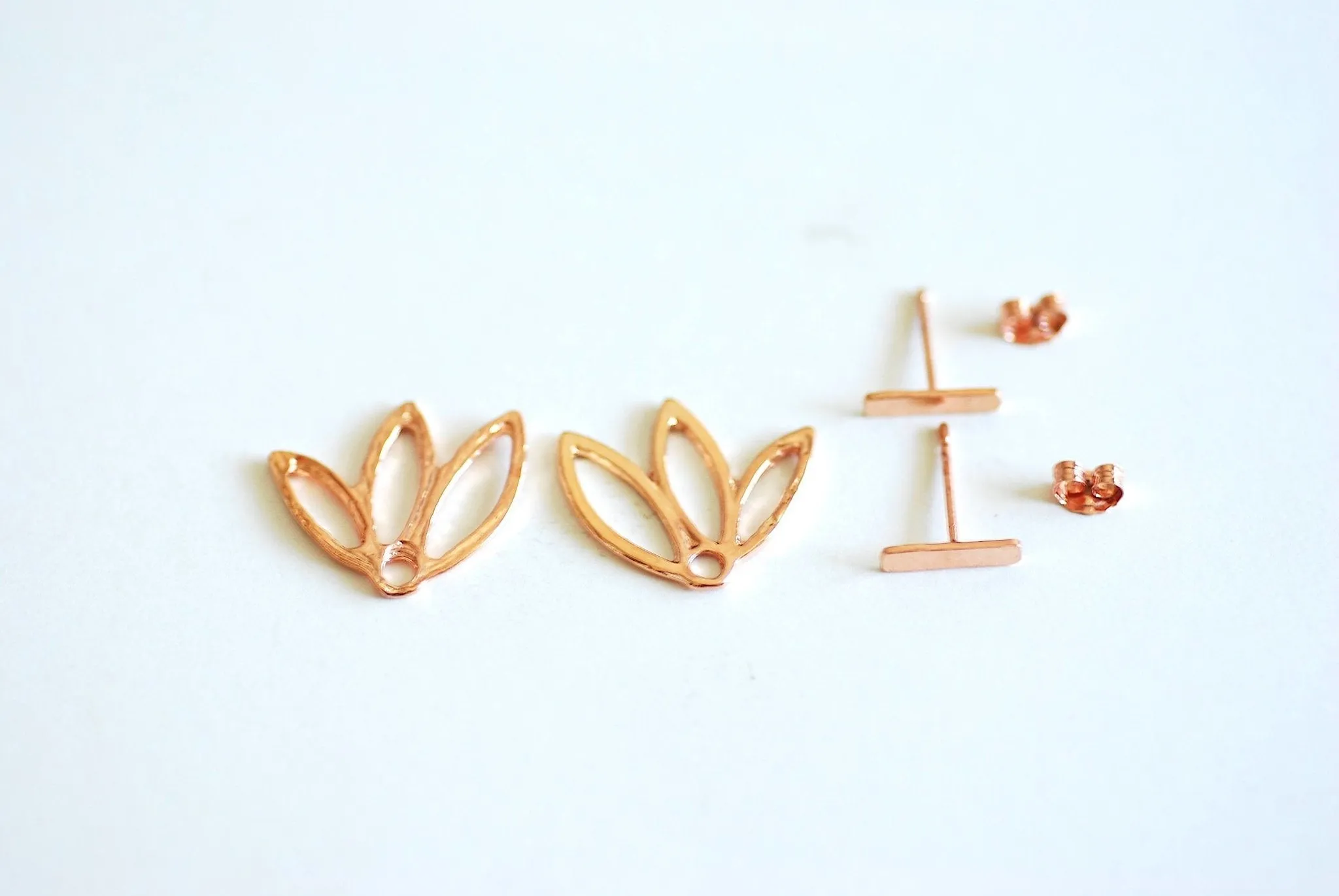 Wholesale Lotus Flower Ear Jacket Earrings- Choose Sterling Silver, Gold, Rose Gold, front back earrings, Lotus flower stud earrings, bar earrings