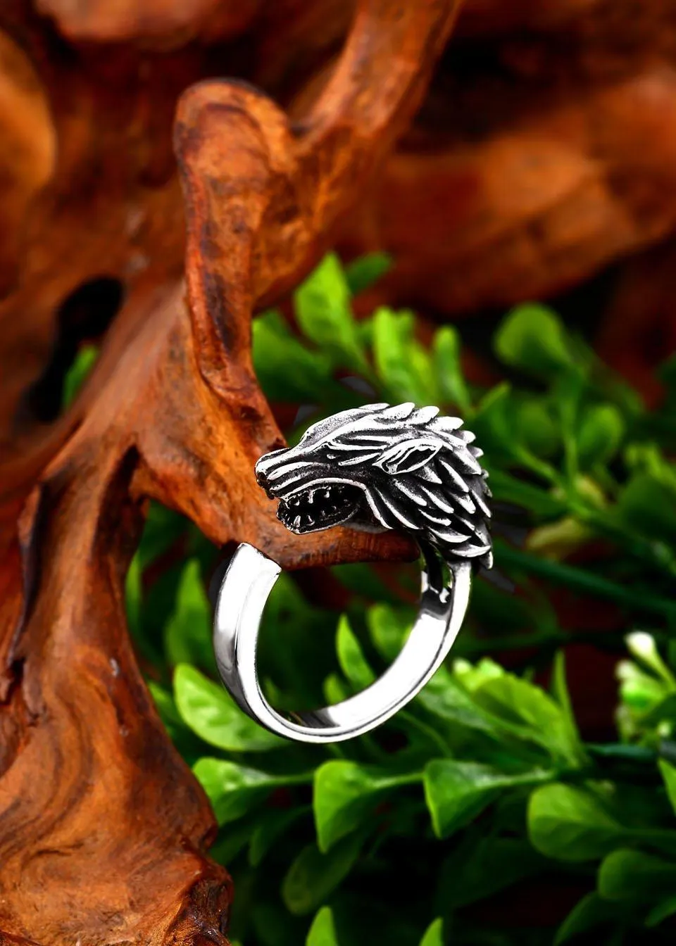 Wolf's Roar Stainless Steel Ring