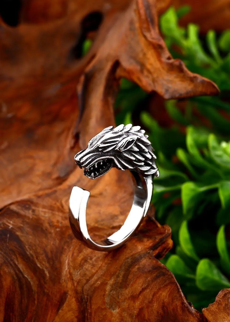 Wolf's Roar Stainless Steel Ring