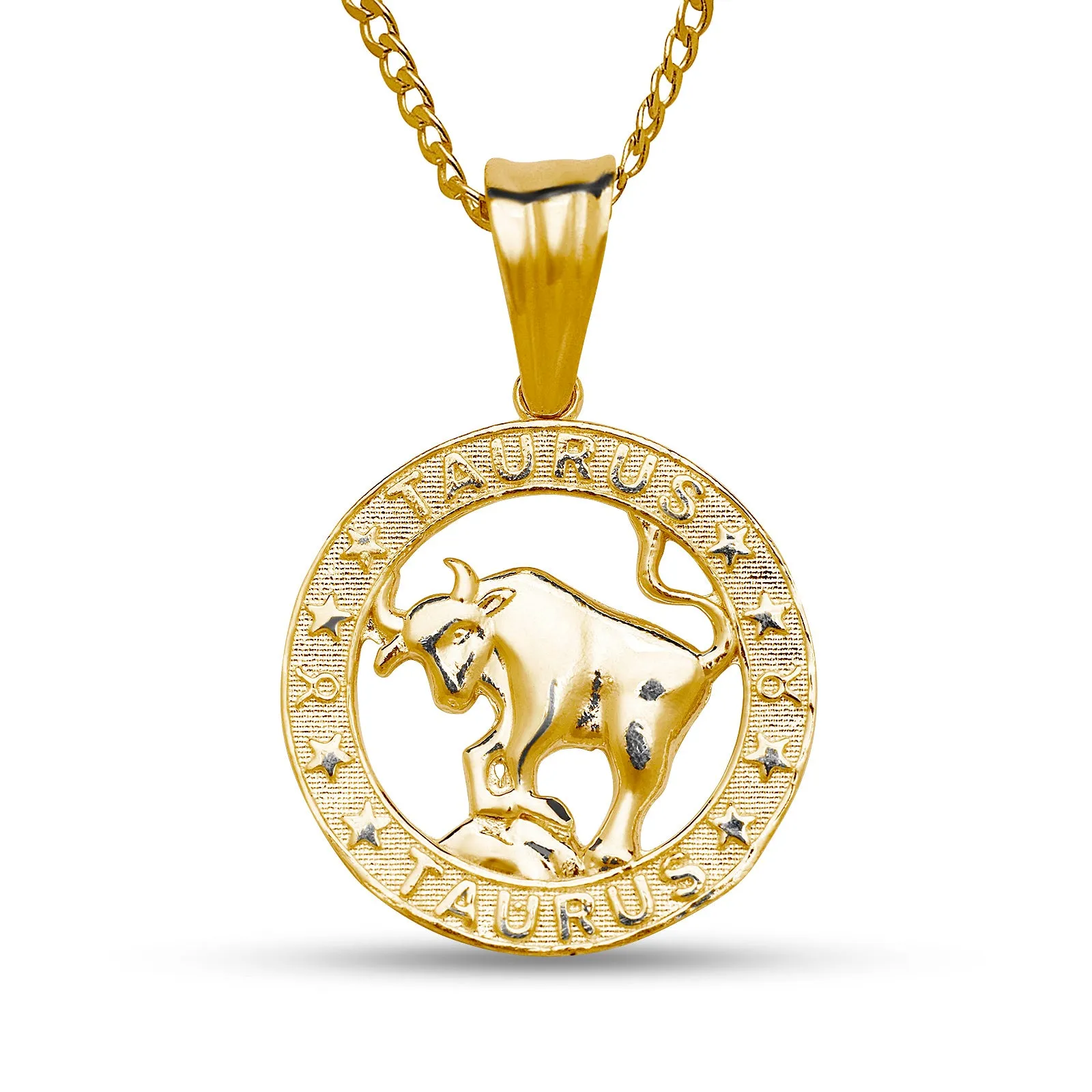 Zodiac Sign .925 Sterling Silver Necklace w. 14K Gold Plate