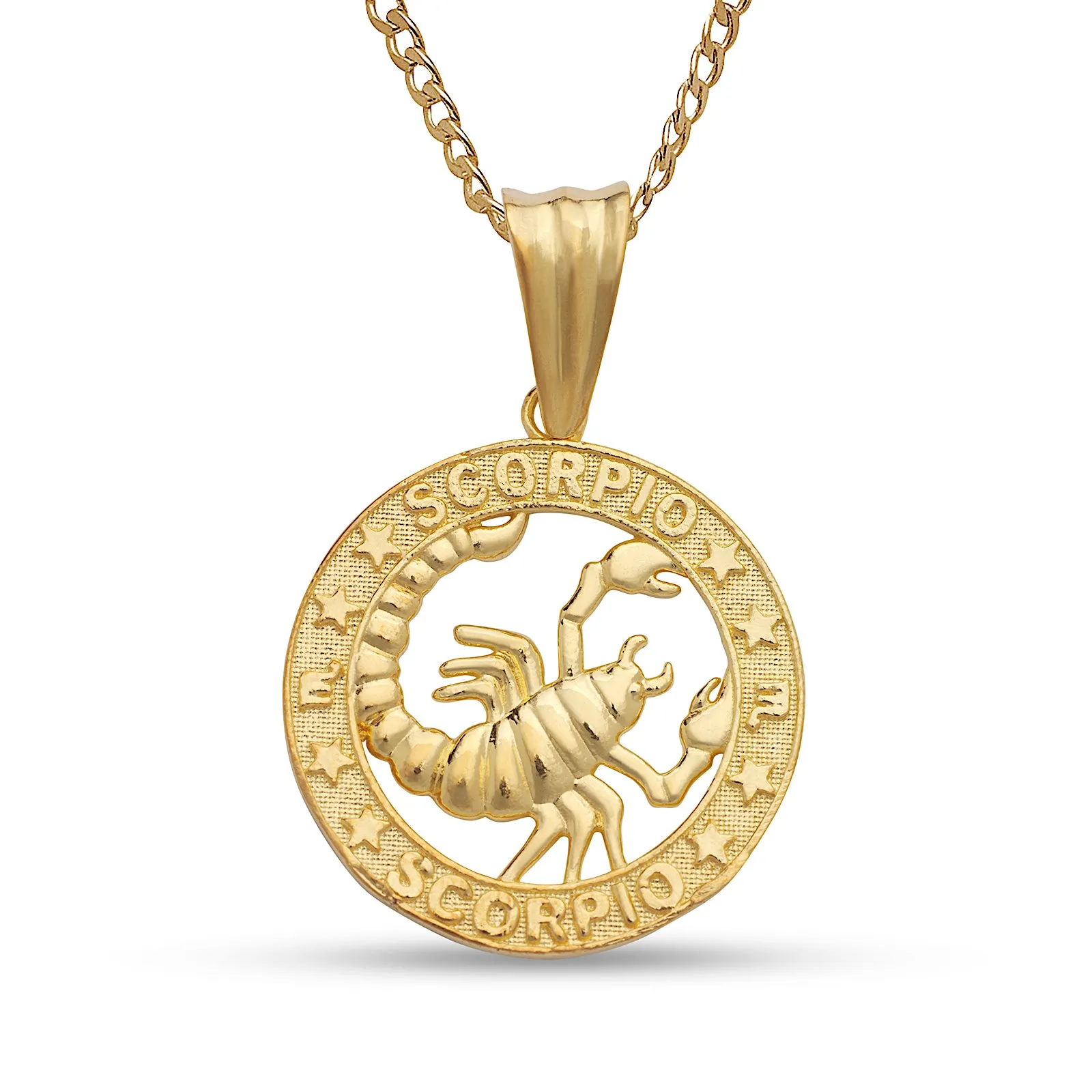 Zodiac Sign .925 Sterling Silver Necklace w. 14K Gold Plate