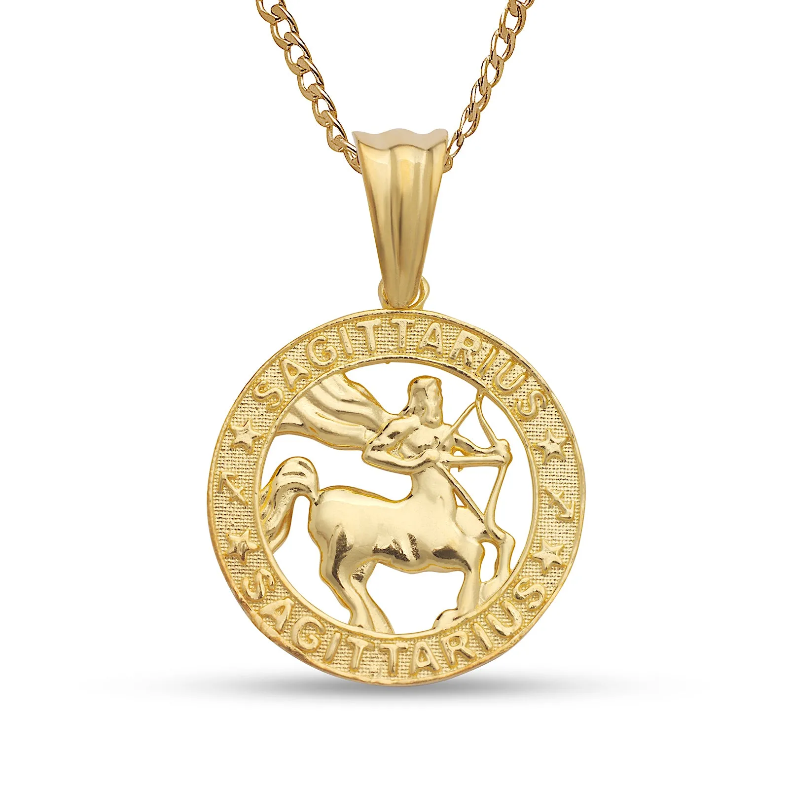 Zodiac Sign .925 Sterling Silver Necklace w. 14K Gold Plate